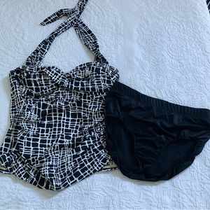 Miraclesuit Black and White tankini